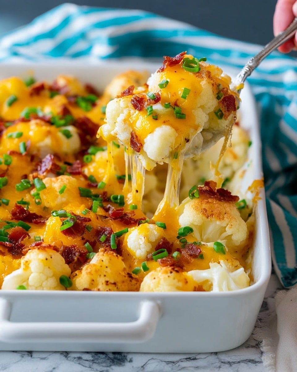 Creamy Cauliflower Casserole with Bacon and Cheddar Recipe
